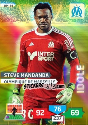 Sticker Steve Mandanda - FOOT 2013-2014. Adrenalyn XL n. OM-14 - Panini