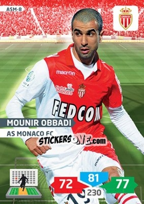 Sticker Mounir Obbadi - FOOT 2013-2014. Adrenalyn XL n. ASM-8 - Panini