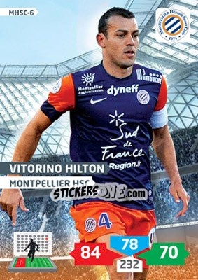 Sticker Vitorino Hilton - FOOT 2013-2014. Adrenalyn XL n. MHSC-6 - Panini