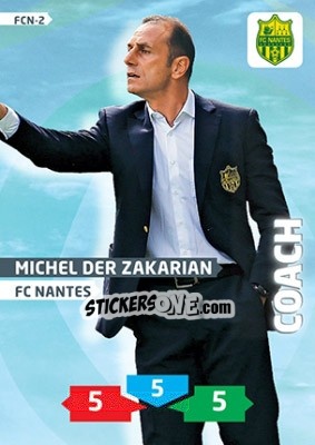 Sticker Michel Der Zakarian - FOOT 2013-2014. Adrenalyn XL n. FCN-2 - Panini