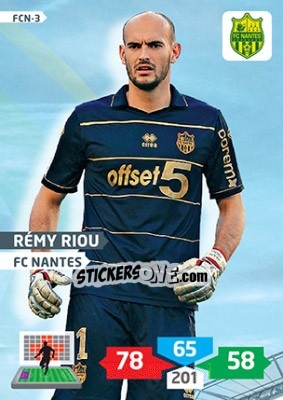 Sticker Rémy Riou - FOOT 2013-2014. Adrenalyn XL - Panini