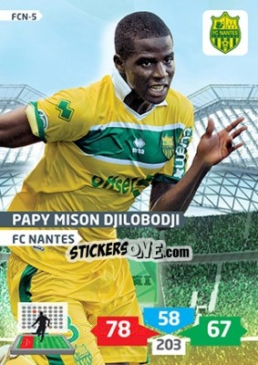 Figurina Papy Mison Djilobodji - FOOT 2013-2014. Adrenalyn XL - Panini