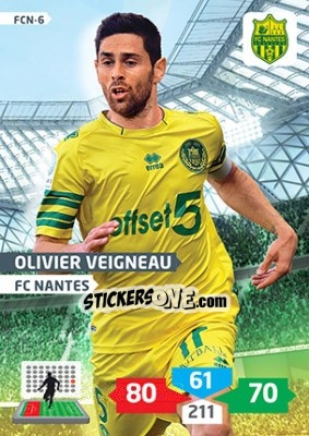 Sticker Olivier Veigneau - FOOT 2013-2014. Adrenalyn XL n. FCN-6 - Panini