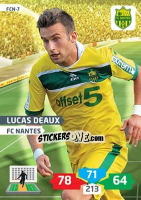 Sticker Lucas Deaux - FOOT 2013-2014. Adrenalyn XL n. FCN-7 - Panini