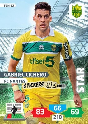 Cromo Gabriel Cichero - FOOT 2013-2014. Adrenalyn XL - Panini