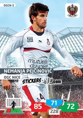 Sticker Nemanja Pejcinovic - FOOT 2013-2014. Adrenalyn XL n. OGCN-5 - Panini