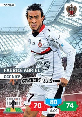 Sticker Fabrice Abriel - FOOT 2013-2014. Adrenalyn XL n. OGCN-6 - Panini