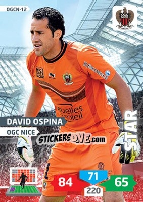 Sticker David Ospina - FOOT 2013-2014. Adrenalyn XL n. OGCN-12 - Panini