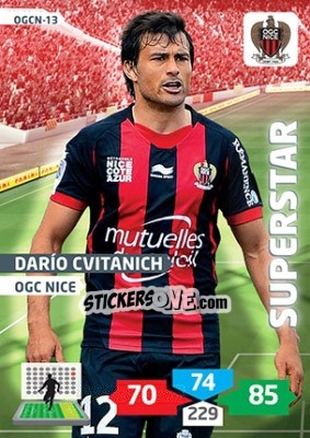 Sticker Darío Cvitanich - FOOT 2013-2014. Adrenalyn XL n. OGCN-13 - Panini