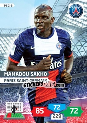 Sticker Mamadou Sakho - FOOT 2013-2014. Adrenalyn XL n. PSG-6 - Panini