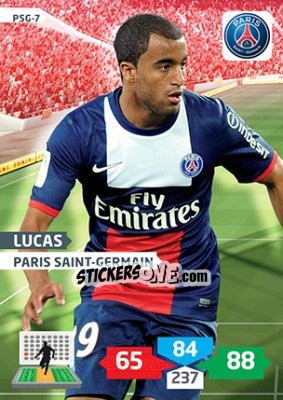 Sticker Lucas Moura - FOOT 2013-2014. Adrenalyn XL n. PSG-7 - Panini