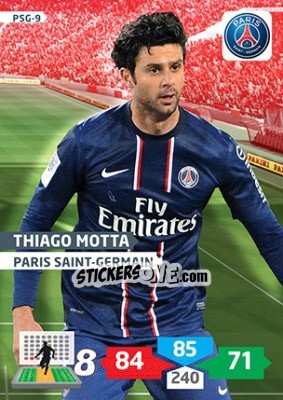 Sticker Thiago Motta - FOOT 2013-2014. Adrenalyn XL n. PSG-9 - Panini