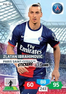 Sticker Zlatan Ibrahimovic - FOOT 2013-2014. Adrenalyn XL n. PSG-10 - Panini