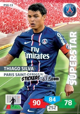 Sticker Thiago Silva - FOOT 2013-2014. Adrenalyn XL n. PSG-13 - Panini