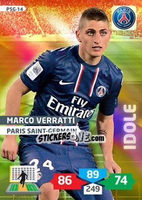 Sticker Marco Verratti - FOOT 2013-2014. Adrenalyn XL n. PSG-14 - Panini