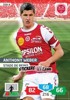 Sticker Anthony Weber - FOOT 2013-2014. Adrenalyn XL n. SDR-8 - Panini