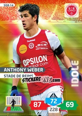 Sticker Anthony Weber - FOOT 2013-2014. Adrenalyn XL n. SDR-14 - Panini