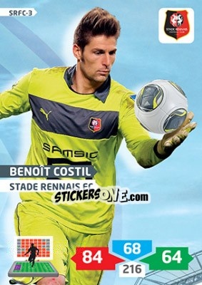 Sticker Benoît Costil - FOOT 2013-2014. Adrenalyn XL n. SRFC-3 - Panini