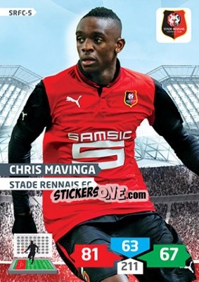 Sticker Chris Mavinga - FOOT 2013-2014. Adrenalyn XL n. SRFC-5 - Panini