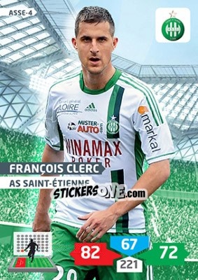 Sticker François Clerc - FOOT 2013-2014. Adrenalyn XL n. ASSE-4 - Panini