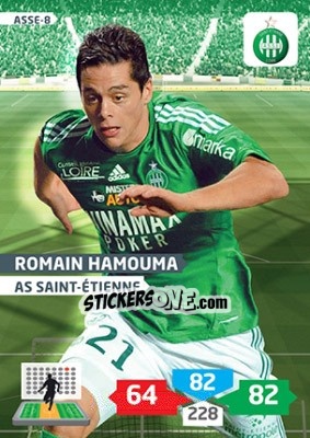 Sticker Romain Hamouma - FOOT 2013-2014. Adrenalyn XL n. ASSE-8 - Panini