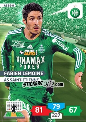 Sticker Fabien Lemoine - FOOT 2013-2014. Adrenalyn XL n. ASSE-9 - Panini