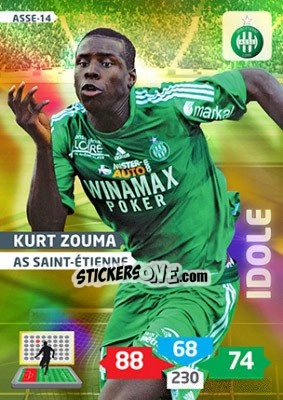 Sticker Kurt Zouma - FOOT 2013-2014. Adrenalyn XL - Panini