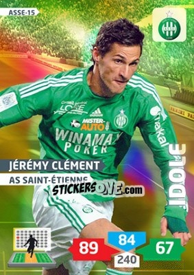 Sticker Jérémy Clément - FOOT 2013-2014. Adrenalyn XL n. ASSE-15 - Panini