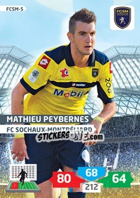 Figurina Mathieu Peybernes - FOOT 2013-2014. Adrenalyn XL n. FCSM-5 - Panini