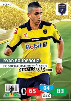Sticker Ryad Boudebouz - FOOT 2013-2014. Adrenalyn XL n. FCSM-7 - Panini