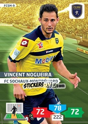 Sticker Vincent Nogueira - FOOT 2013-2014. Adrenalyn XL n. FCSM-9 - Panini