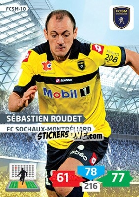 Sticker Sébastien Roudet - FOOT 2013-2014. Adrenalyn XL n. FCSM-10 - Panini