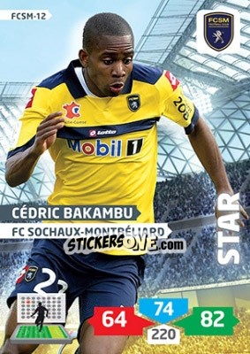Sticker Cédric Bakambu - FOOT 2013-2014. Adrenalyn XL n. FCSM-12 - Panini