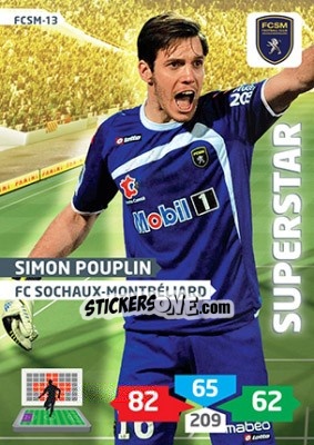 Sticker Simon Pouplin - FOOT 2013-2014. Adrenalyn XL n. FCSM-13 - Panini