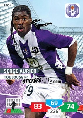 Sticker Serge Aurier - FOOT 2013-2014. Adrenalyn XL n. TFC-4 - Panini