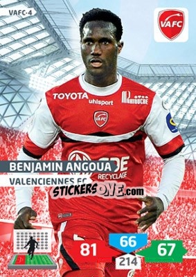 Sticker Benjamin Angoua - FOOT 2013-2014. Adrenalyn XL n. VAFC-4 - Panini