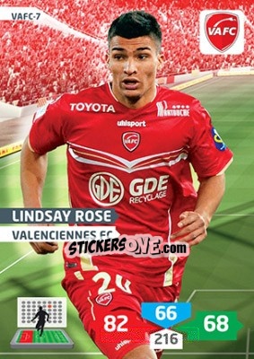 Sticker Lindsay Rose - FOOT 2013-2014. Adrenalyn XL n. VAFC-7 - Panini
