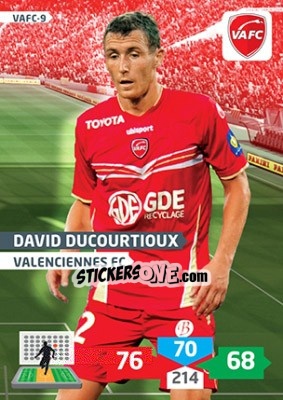 Sticker David Ducourtioux - FOOT 2013-2014. Adrenalyn XL n. VAFC-9 - Panini