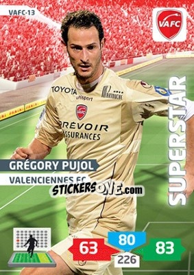 Sticker Grégory Pujol - FOOT 2013-2014. Adrenalyn XL n. VAFC-13 - Panini