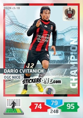 Sticker Darío Cvitanich - FOOT 2013-2014. Adrenalyn XL n. OGCN-ch-10 - Panini