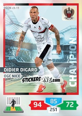 Sticker Didier Digard - FOOT 2013-2014. Adrenalyn XL n. OGCN-ch-11 - Panini
