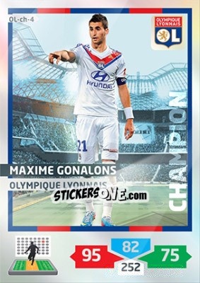 Sticker Maxime Gonalons - FOOT 2013-2014. Adrenalyn XL n. OL-ch-4 - Panini