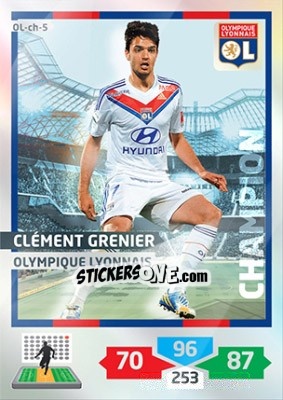 Sticker Clément Grenier - FOOT 2013-2014. Adrenalyn XL n. OL-ch-5 - Panini