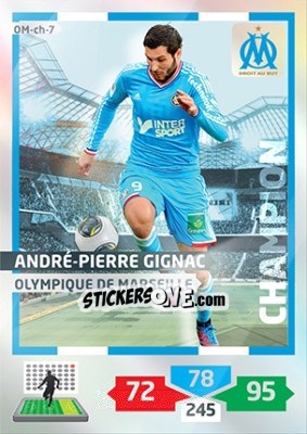 Sticker André-Pierre Gignac - FOOT 2013-2014. Adrenalyn XL n. OM-ch-7 - Panini