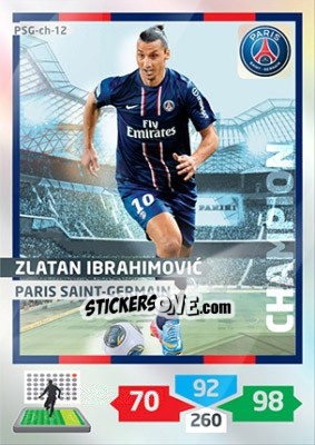 Sticker Zlatan Ibrahimovic - FOOT 2013-2014. Adrenalyn XL n. PSG-ch-12 - Panini