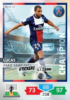 Sticker Lucas Moura - FOOT 2013-2014. Adrenalyn XL n. PSG-ch-13 - Panini
