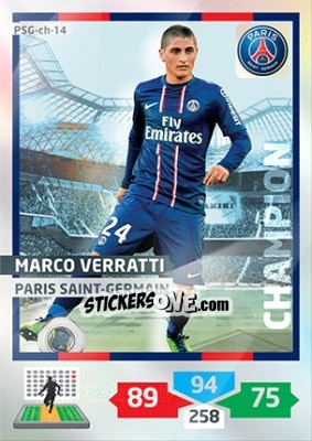 Sticker Marco Verratti - FOOT 2013-2014. Adrenalyn XL n. PSG-ch-14 - Panini
