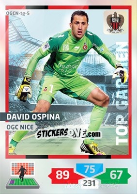 Sticker David Ospina - FOOT 2013-2014. Adrenalyn XL n. OGCN-tg-5 - Panini
