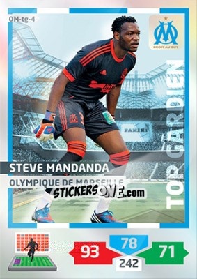 Sticker Steve Mandanda - FOOT 2013-2014. Adrenalyn XL n. OM-tg-4 - Panini