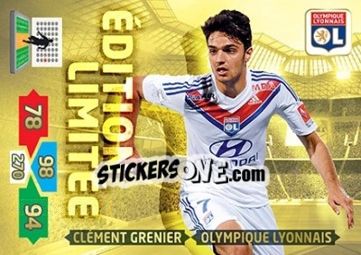 Sticker Clément Grenier - FOOT 2013-2014. Adrenalyn XL n. OL-le-1 - Panini